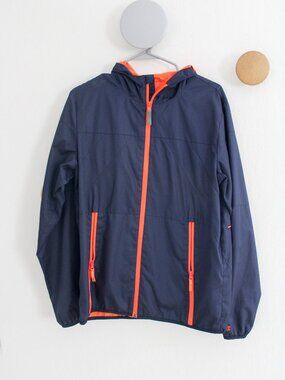 Champion 9 Boys Kids Full Zip Hooded Light Rain Jacket in Blue Orange (XL 16-18)